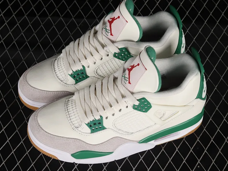 All categories Air Jordan Jordan series basketball shoes Air Jordan 4 Nk SB x Air Jordan 4 "Pine Green" AJ4 Joe 4 joint white green DR5415-103